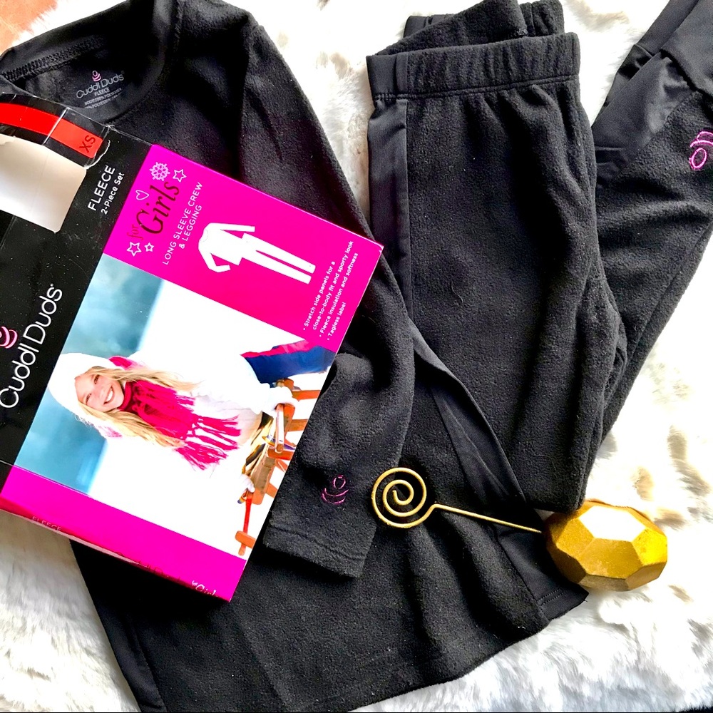 NWT  CUDDL DUDS | Girls 2pc Fleece Set Winter Thermal  Base Layer Lounge Sz XS
